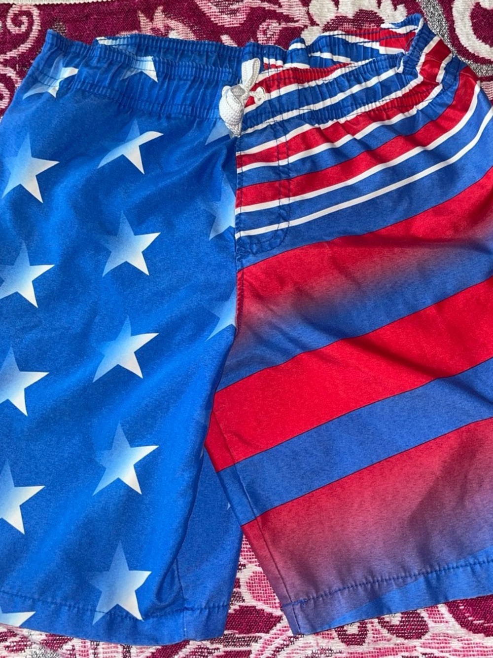 wonder nation Red & Blue Stars and Stripes Swim Trunks